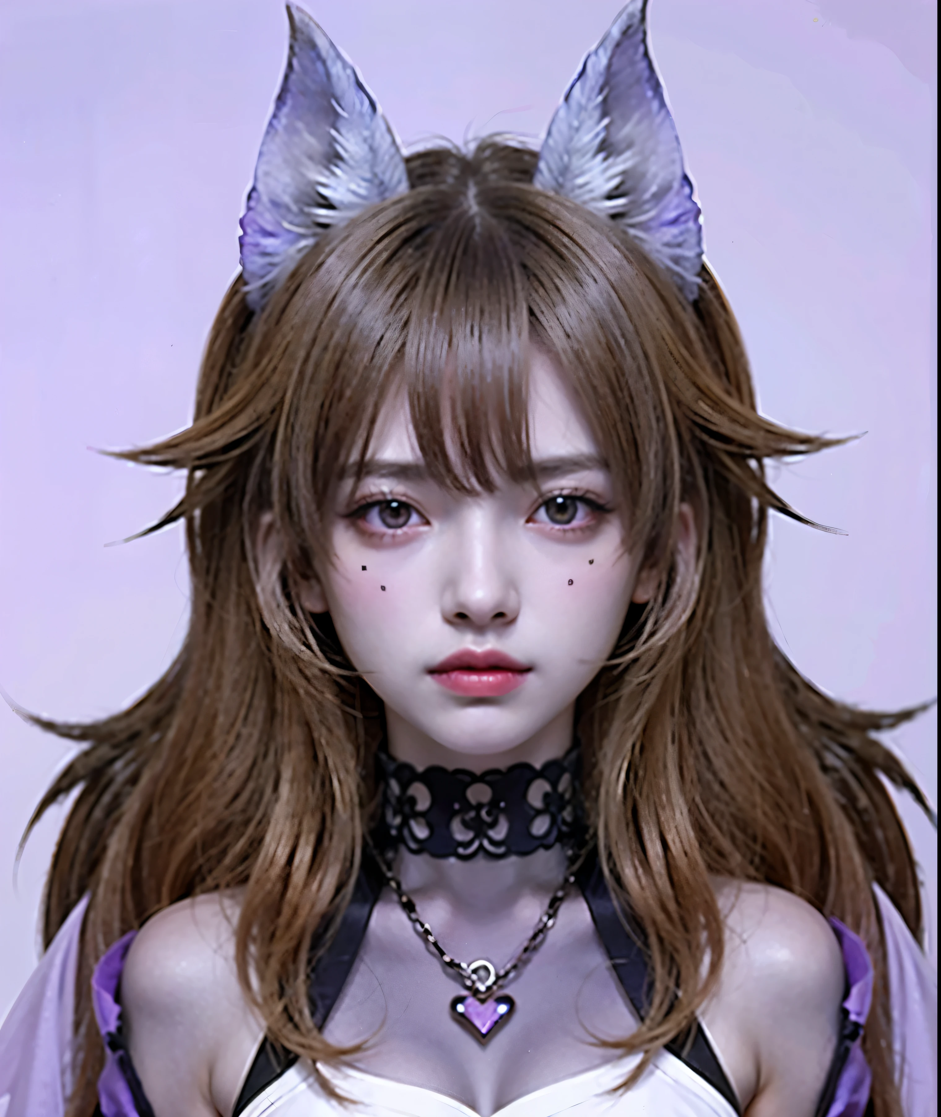 a man with bat ears and bra top, hiperrealista, commission for high resolution, ((Purple skin)), demon anime man, [[BAT EARS]], demon man, seis olhos, Purple colored skin, vestindo um sobretudo cinza, multiple eyes, dragon skin