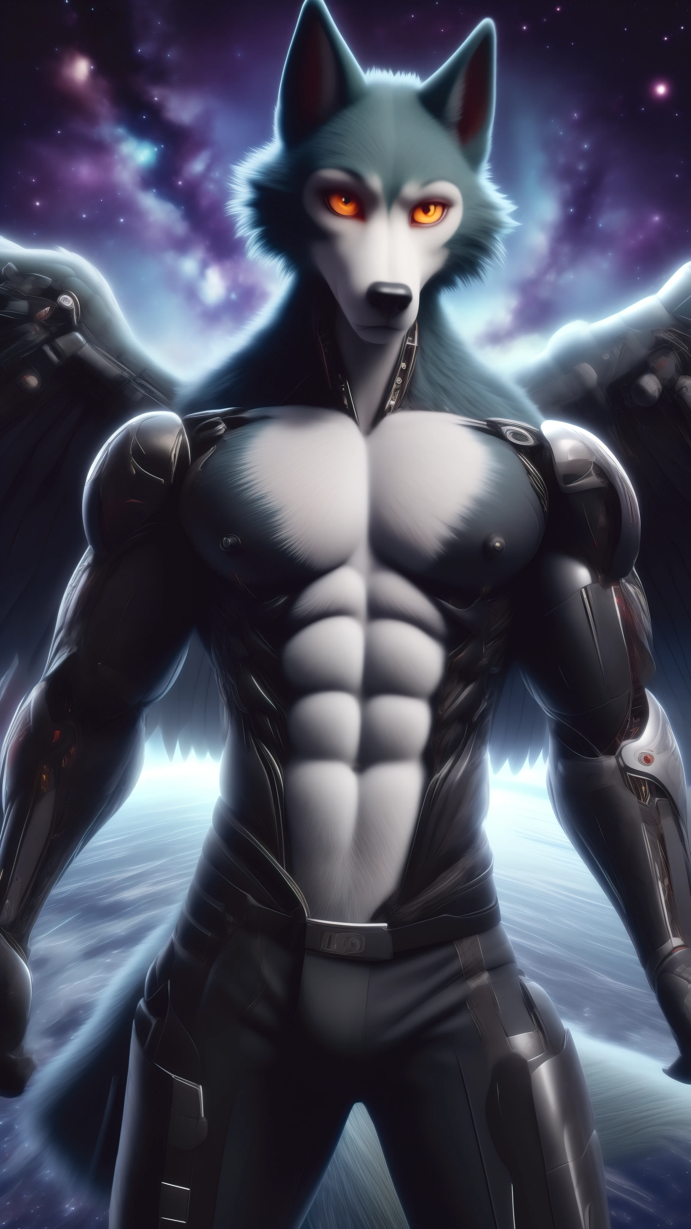 The ultimate werewolf male muscular Shiny golden eyes (Legoshi, (Beastars)