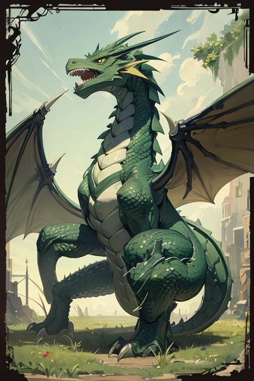 european style green dragon