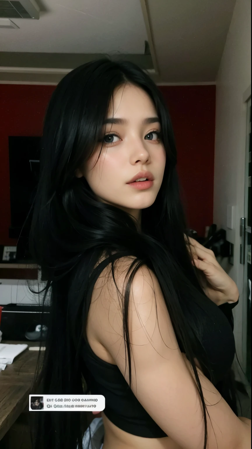 Mulher perfeita, boca perfeita, dedos perfeitos, boca perfeita, Flawless nose, olhos escuros perfeitos, cabelo preto liso perfeito
