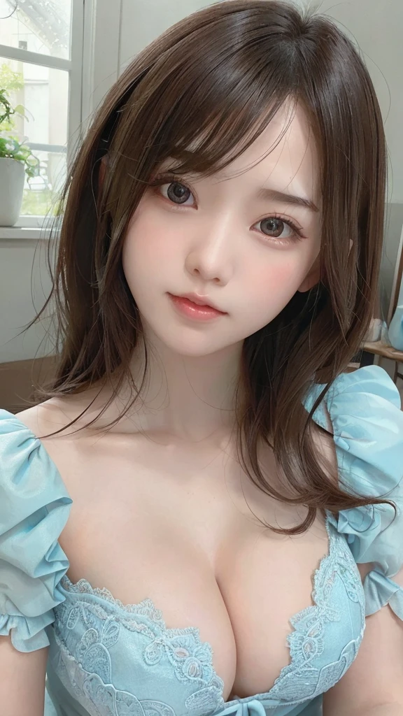 (RAW Photos, highest quality),(Realistic, photo-Realistic:1.3), masterpiece, Very delicate and beautiful, Very detailed, CG, Unity , 2k wallpaper, wonderful, finely, A light smile, Very detailed CG Unity 8k wallpaper, Huge file sizes, Ultra-detailed, High resolution, Disorganized, Soft Light, Two Side Up, Short bangs, Redhead, Floating hair NovaFrogStyle, Beautiful detailed girl, Finger details, Very detailed eyes and face, Beautifully detailed nose, Detailed and beautiful eyes, Long eyelashes, Light on the face, Watching the audience, Closed Mouth, 1 Girl, cute, young, Mature Face, whole body, Small breasts, Realistic face, Realistic body, Beautifully detailed thighs, Ulzzang-6500-v1.1, roller:korean doll portrait_v15, Costumes: camisole, Aqua Eye