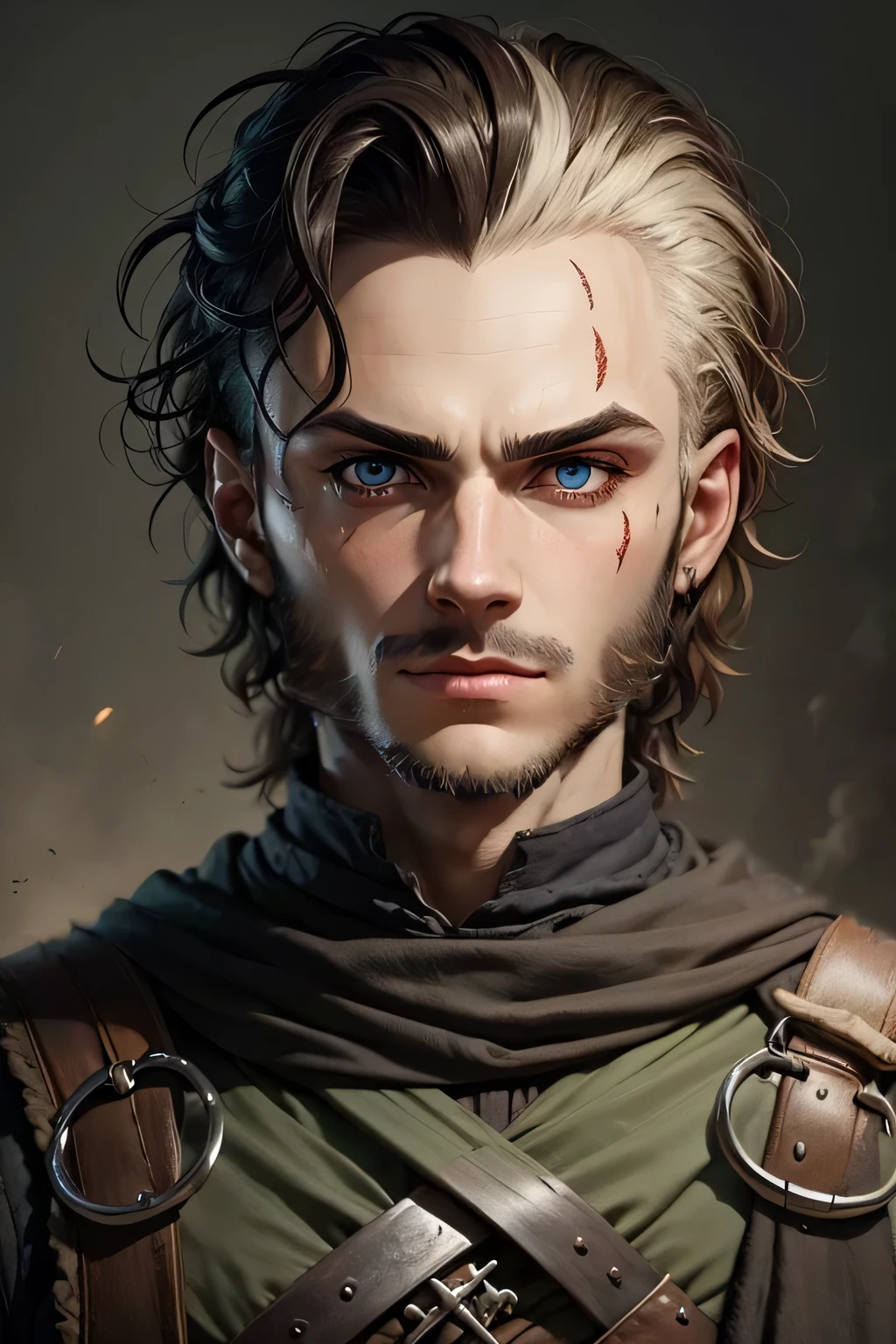 male medieval aragorn clothes, LOTR, ranger, bald
