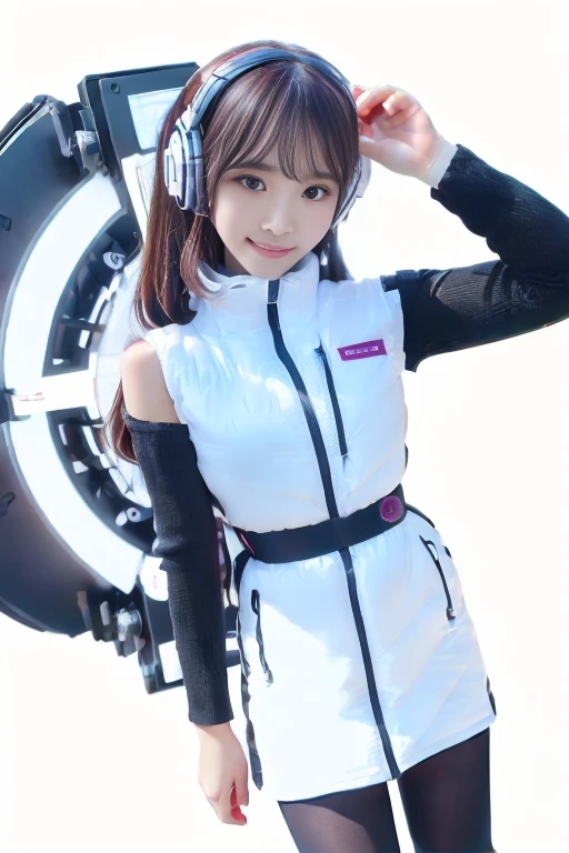 ((NSFW: 1.4)), ((Detailed face, Professional photography)), ((NSFW, zettai ryouiki, 1 girl)), Ultra-high resolution, (Realistic: 1.4), RAW Photos, highest quality, (PhotoRealistic Stick), concentrated, Soft Light, ((30 years old)), ((Japanese)), (( (Young Face))), (surface), (Depth of written boundary), masterpiece, (Realistic),(inside ISS):3, woman, ,astrovest:2,headphone:2,smartwatch,,bangs, ((1 girl)),(black sleeves):2,(black tights):2,inside spacestation,inside spacecraft,,zero gravity,smile,open leg,blush:1.5,hidden hands,neotech