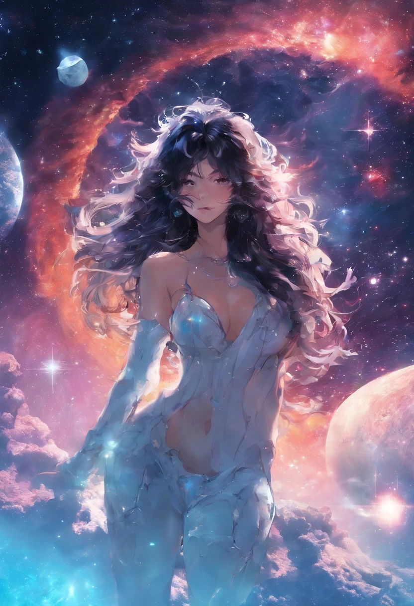Beautie、fullnude、The long-haired、a smile、Scene of taking off a bra