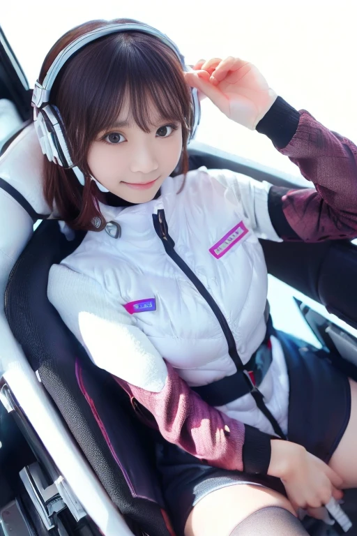 ((NSFW: 1.4)), ((Detailed face, Professional photography)), ((NSFW, zettai ryouiki, 1 girl)), Ultra-high resolution, (Realistic: 1.4), RAW Photos, highest quality, (PhotoRealistic Stick), concentrated, Soft Light, ((30 years old)), ((Japanese)), (( (Young Face))), (surface), (Depth of written boundary), masterpiece, (Realistic),(inside ISS):3, woman, ,astrovest:2,headphone:2,smartwatch,,bangs, ((1 girl)),(black sleeves):2,(black tights):2,inside spacestation,inside spacecraft,,zero gravity,smile,open leg,blush:1.5,hidden hands,neotech