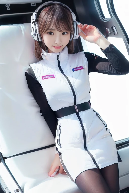 ((NSFW: 1.4)), ((Detailed face, Professional photography)), ((NSFW, zettai ryouiki, 1 girl)), Ultra-high resolution, (Realistic: 1.4), RAW Photos, highest quality, (PhotoRealistic Stick), concentrated, Soft Light, ((30 years old)), ((Japanese)), (( (Young Face))), (surface), (Depth of written boundary), masterpiece, (Realistic),(inside ISS):3, woman, ,astrovest:2,headphone:2,smartwatch,,bangs, ((1 girl)),(black sleeves):2,(black tights):2,inside spacestation,inside spacecraft,,zero gravity,smile,open leg,blush:1.5,hidden hands,neotech