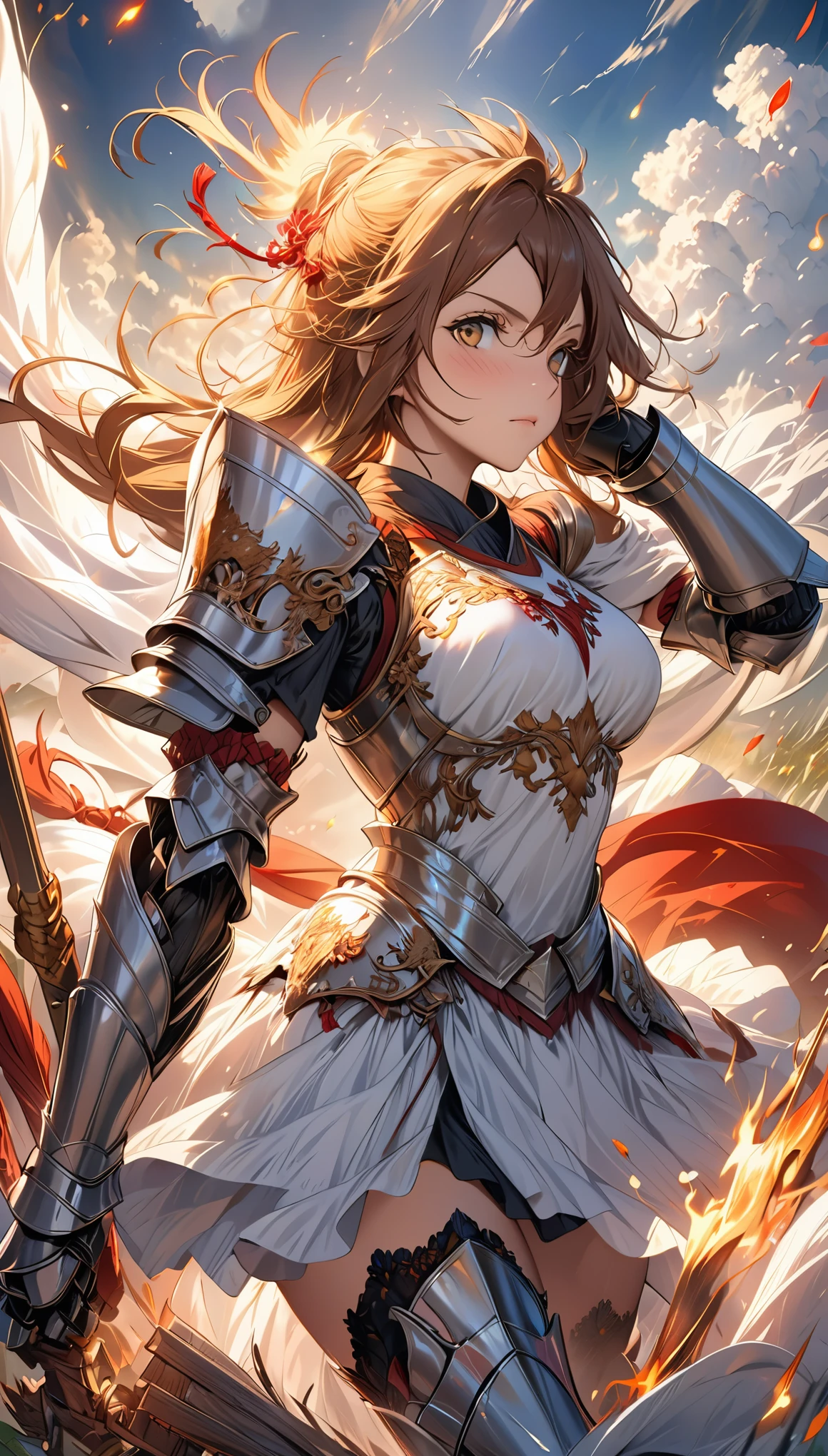 ((highest quality)),(Ultra-high resolution),(Very detailed),(Detailed Description),((The best CG)),(A masterpiece),Ultra-precise art,amazing drawing art,(Art with precise detail:1.5), (female knight:1.7),