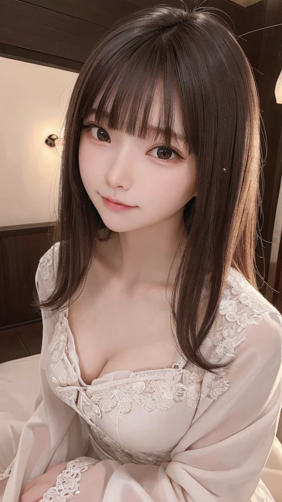 (highest quality、High resolution: 1.2)、real、12 year old baby-faced girl、(detailed and beautiful details) eye、(detailed and beautiful details) lips、(Very detailed and long) eyelash、no clothe、night、Traditional Japan style、Bright colors、gentle lighting、fun celebration、I keep my hair up and short、Rusti