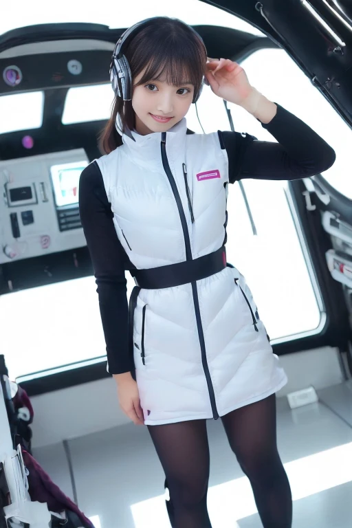 ((NSFW: 1.4)), (acrobatic pose):10,((Detailed face, Professional photography)), ((NSFW, zettai ryouiki, 1 girl)), Ultra-high resolution, (Realistic: 1.4), RAW Photos, highest quality, (PhotoRealistic Stick), concentrated, Soft Light, ((30 years old)), ((Japanese)), (( (Young Face))), (surface), (Depth of written boundary), masterpiece, (Realistic),(inside ISS):3, woman, ,astrovest:2,headphone:2,smartwatch,,bangs, ((1 girl)),(black sleeves):2,(black tights):2,inside spacestation,inside spacecraft,,zero gravity,smile,open leg,blush:1.5,hidden hands,neotech