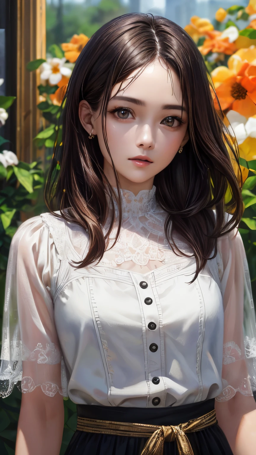 (highest quality、8k、32k、masterpiece)、(Realistic)、(Realistic:1.2)、(High resolution)、Very detailed、Very beautiful face and eyes、1 girl、Round and small face、Tight waist、Delicate body、(highest quality、Attention to detail、Rich skin detail)、(highest quality、8k、Oil paint:1.2)、Very detailed、(Realistic、Realistic:1.37)、Bright colors