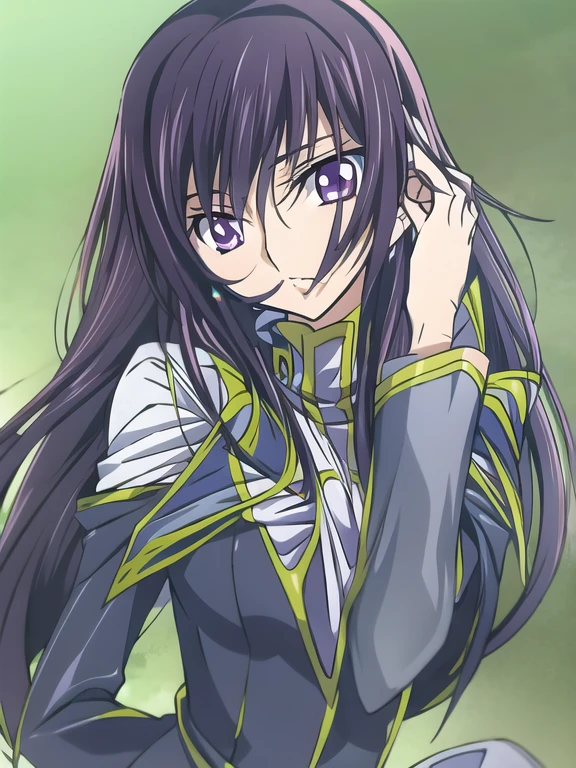 masterpiece, best quality, 1 girl,solo,codegeass,lelouch,Feminization、Feminization,
Long Hair、Black Hair、beautiful purple eyes、Beautiful Hair、170cm