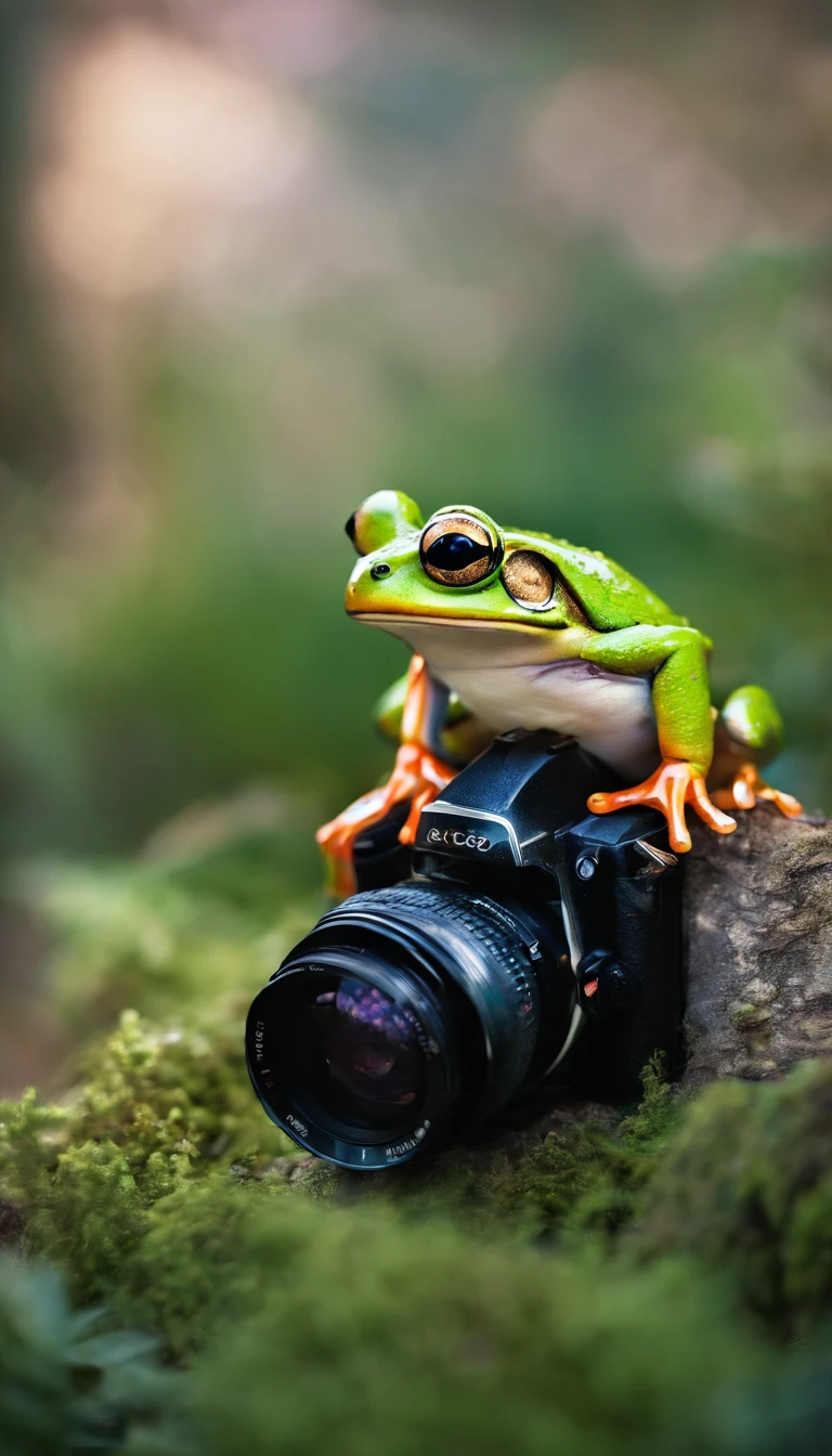 frog, camera, photographer, лягушка photographer