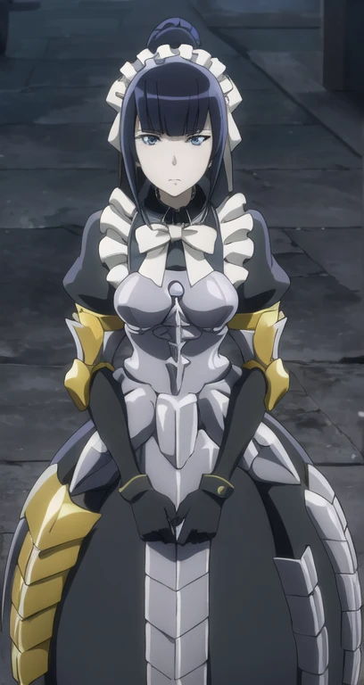(((Perfect picture))), (Absurd), One girl, alone, Narberal Gamma, Maid, armor, gloves, Maid headdress, View your viewers, Expressionless