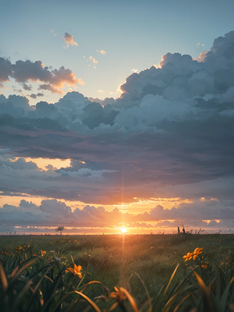 Sunrise on the grassland
