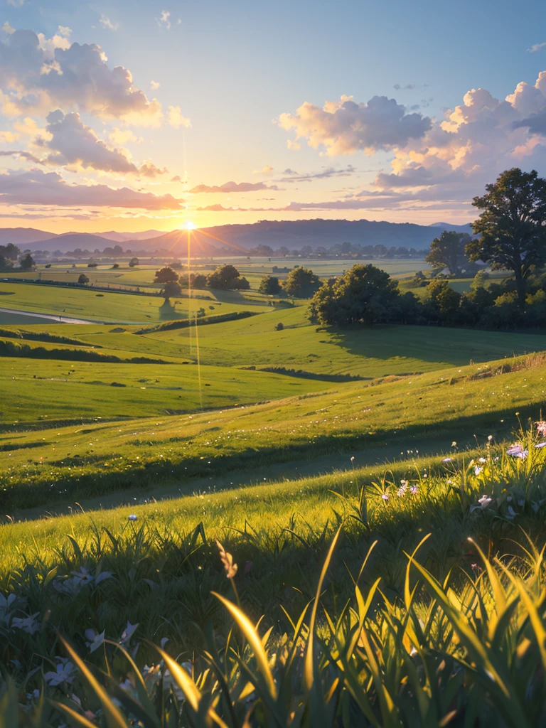 Sunrise on the grassland