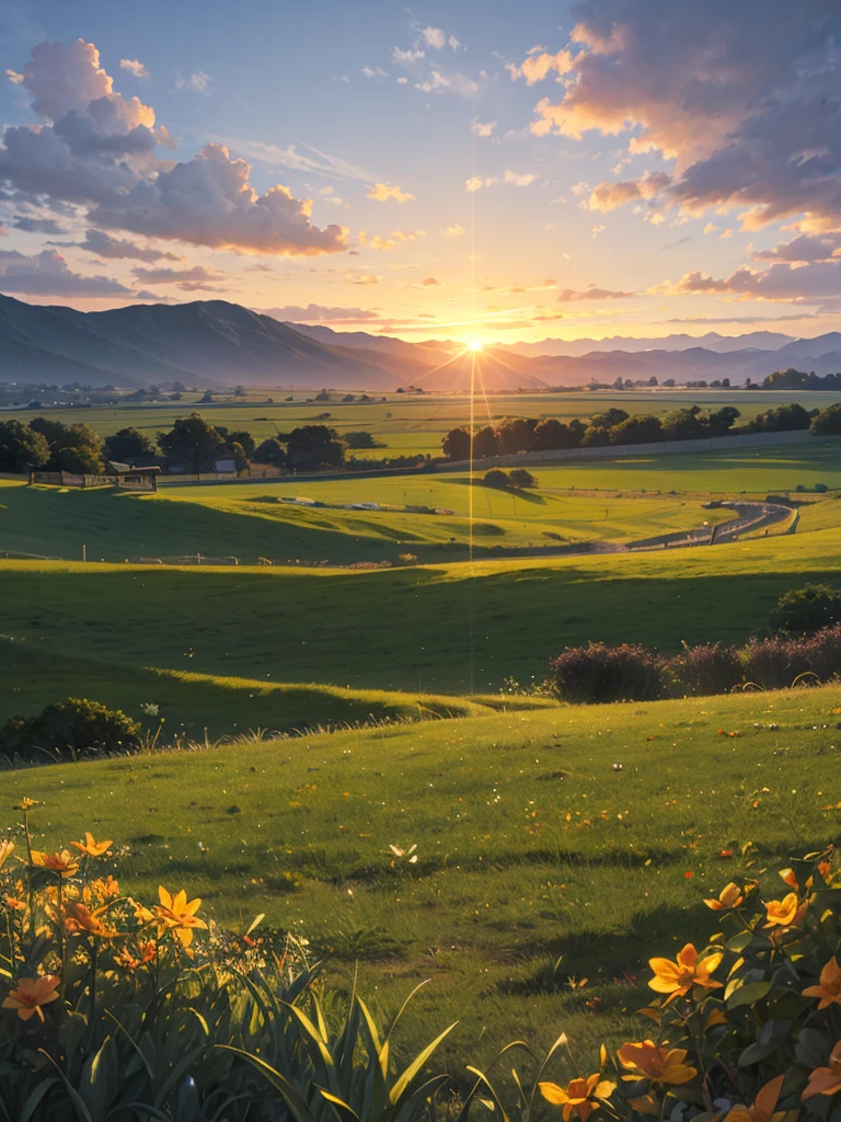 Sunrise on the grassland