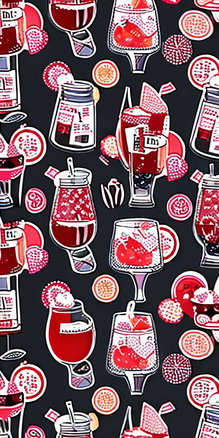Pattern with alcohol motif
girl