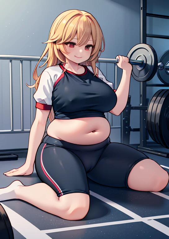 (masterpiece, best quality, highly detailed), 1girls, big belly, huge belly, art by kipteitei, round belly, chubby, curvy, belly grab, enormous belly, fat belly, thicc, bigger belly, really big belly, jiggly belly, glasses, (((((extremely thight gym clothes))))), ((cum on belly)), smug face, sitting, ((full body)), long hair, ((dominant)), (giantess), Flandre scarlet