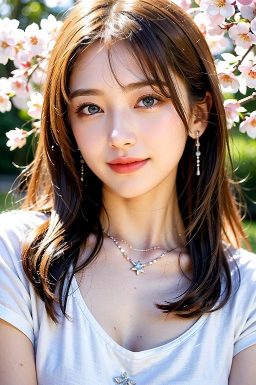 Top-quality Realistic,Official art,Highly detailed CG Unity 8k wallpaper,ultra-detailliert,hight resolution,Physically-based rendering,Magnificat,finely detail,masterpiece,Best Quality,ultra detailed,Mature beauty,Beautiful women,1girl,moist lips,sexy lips,Sexy smile,Gentle smile, 20 years old, Beautiful bare skin,Smooth bare skin, big well-shaped breasts, beautiful cleavage,beautiful Mature body,swept bangs,(Medium hair:1.3), beautiful detailed eyes,model shoot style,Japanese Idol, Full-body,((A promenade of colorful hydrangeas in full bloom)),((lie on the hydrangeas bed:1.5)),((Naked beauty:1.5)),BREAK,(Heart shaped necklace),(Triangle ornament earrings),(upper body:1.2),((All fours:1.3)),((Surrounded by hydrangeas:1.5)), lie position,Hiding with hydrangeas,looking up, from below,Delicately expressed eyes,cute smile,A gentle smile like a goddess, (Extreme close-up))