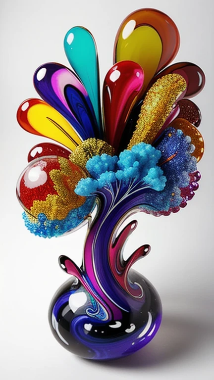 rich and colorful_smoke, Murano glass paperweight 