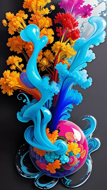 rich and colorful_smoke, Murano glass paperweight 