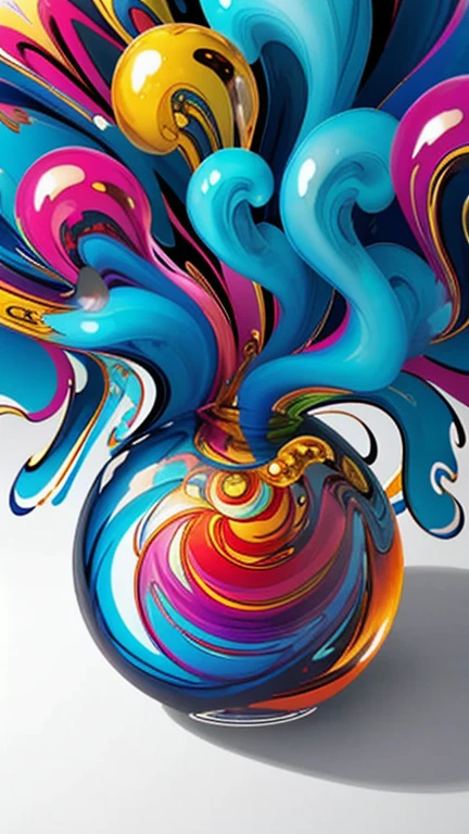rich and colorful_smoke, Murano glass paperweight