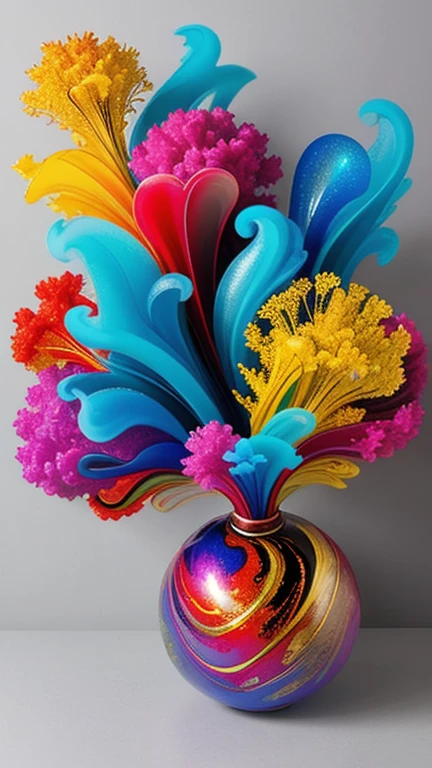 rich and colorful_smoke, Murano glass paperweight 