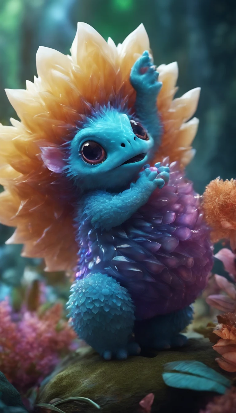 Cute crystal monster, Detailed 8k beautiful and bright,good quality
