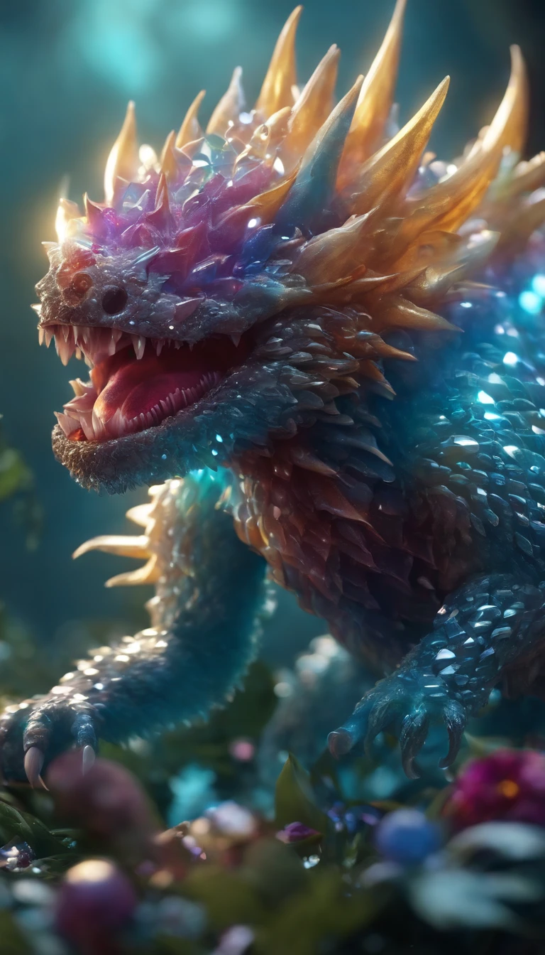 Cute crystal monster, Detailed 8k beautiful and bright,good quality