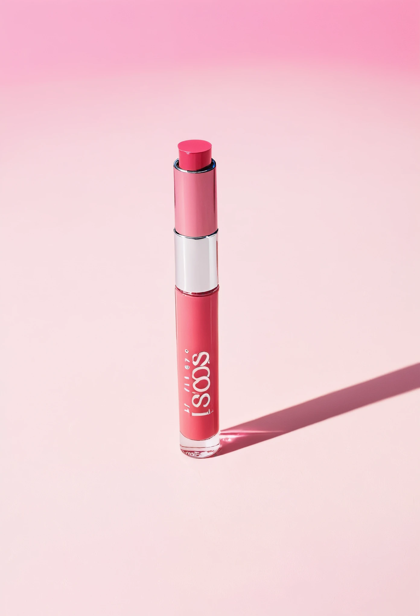 one pinkl gloss makeup with the brand on the gloss, the brand name is Gloss Tour