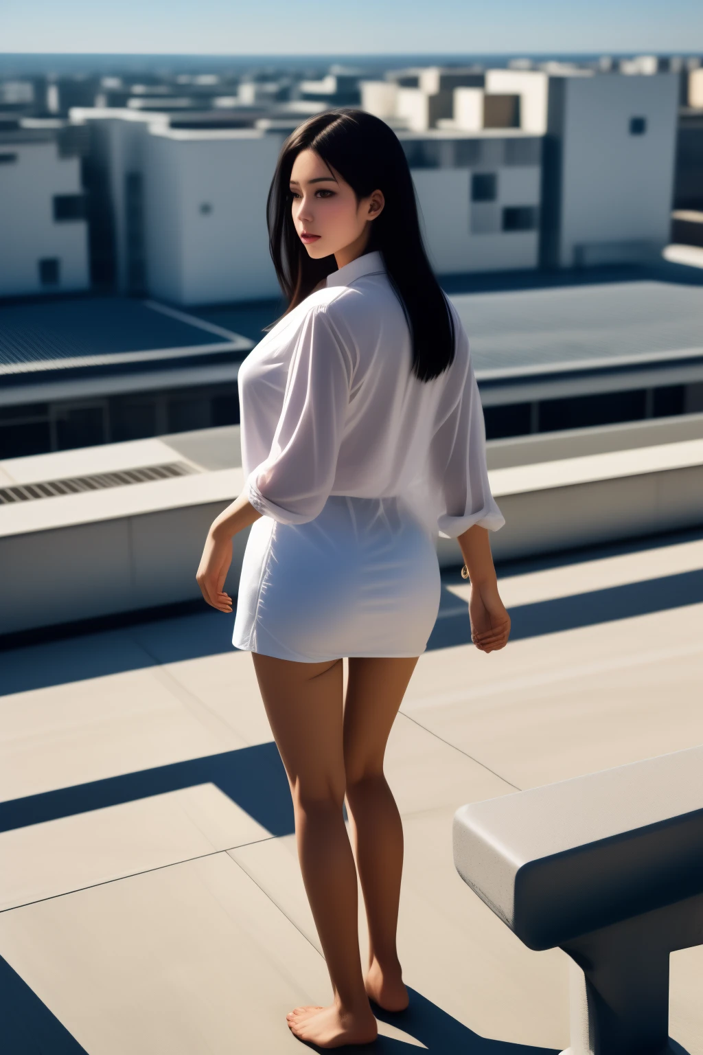 woman Standing on the Rooftop