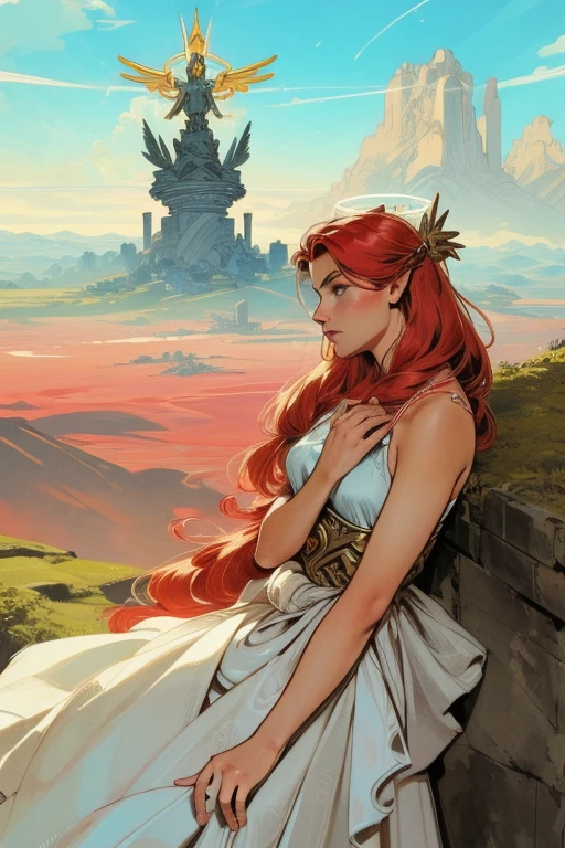 arte conceitual, Wanderlust Princess Zelda and Jair Bolsonaro, Red Faux Hawk Hairstyle, cyber eye, halo angelical, Sem maquiagem, Cloudpunk, "No se esqueça de mim, No, No, No, No.", arte por Dustin Nguyen