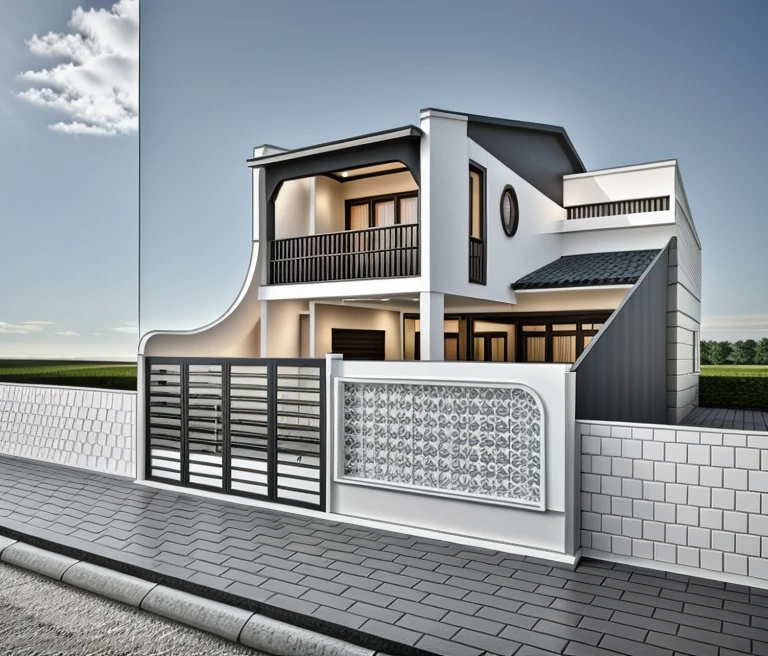 exterior house, contemporary style, white wall, wood wall, wood door, glass window, (realistic:1.2), Masterpiece, high quality, best quality, authentic, super detail, outdoors,road,pavement, grass, trees, sky, cloud, (daylight:1.1)
