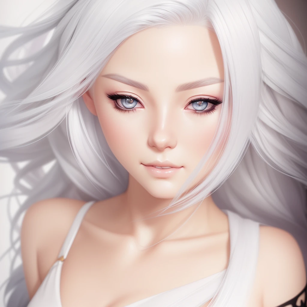 a close up of a cartoon of a woman with white hair, neoartcore and charlie bowater, :: rossdraws, rossdraws 1. 0, rossdraws portrait, charlie bowater art style, drawn in the style of artgerm, artgerm and rossdraws, digital anime illustration, detailed digital anime art, extremely detailed artgerm