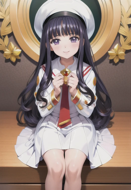 (masterpiece), (highest quality), (Intricate details), (figure), (Absurd), (Enthusiastic),
In detail, (poster figure), 
 tomoyo, Tomoyo, (Clamp:1.4), Tomoyo Daidoji,  
One girl, alone, smile, Long Hair, Have, White Hat, Black Hair, Purple eyes, Blunt bangs,
(skinny fit), (View your viewers), (blush), (whole body), Highly detailed face,
(Detailed Background:1.2),
Beautiful feet, Detailed body, Detailed hand, (Super detailed), sharp, (High resolution), (Attention to detail:1.2), In detailed, Soft lighting, Beautiful sparkle,