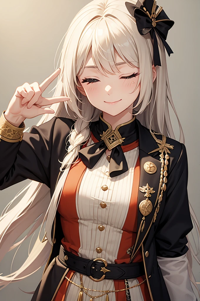 one eye closed