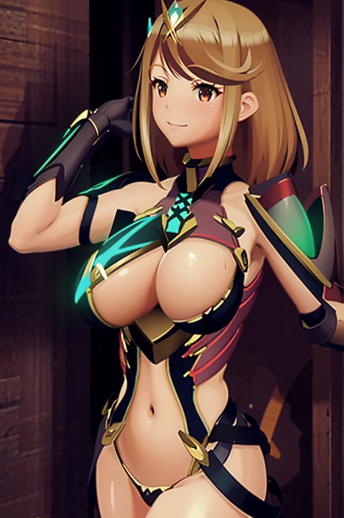 (highest quality,Realistic),Good transparency,はつらつとしたNipples,lingerie,sexy,clothing,Delicate lace,Subtle Transparency,Provocative,attractive,Erotic,attractive,NSFW, Nipples, Pussy, fist,beautiful_refer to,(alone:1.1), just ... pyra \(xenoblade\), _1girl, , bangs, black gloves,. Hide Tags Ban. Mommy. (Looks very happy:2) ,(Super huge breasts:1.4), (sexyな大きなお尻:1.2),Only the chest area is exposed, ),(beautifulグラマラスボディ:1.2), smile, Grin, Red hair, leotard, Sweat, Wet Skin, Raise your arms, big breasts, Underarm, Side view,