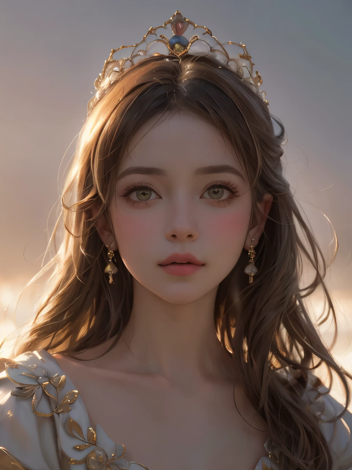 RAINHA, ELFA,AMARELO DOURADO,LINDA RAINHA DA FANTASIA,ELEGANTE RAINHA ELFA,Realistic rendering,((LINDA RAINHA DA FANTASIA)),PRINCESA ELFA,3D REALISTA,8K PORTRAIT RENDERING,pintura de uma mulher com um vestido renascentista com uma corrente de ouro, pintura digital renascentista, realista retrato renascentista, retrato renascentista, linda pintura de personagem, pintura de retrato de uma princesa, retrato de princesa, Retrato medieval, retrato muito bonito, retrato de princesa, renaissance oil portrait, retrato de arte de fantasia, arte de retrato de fantasia, retrato detalhado de beleza, belo retrato detalhado, fantasy genre portrait, (melhor qualidade, 4K, 8k, A high resolution, obra de arte:1.2), ultra-detalhado, retrato realista, Detailed expression, Postura graciosa, atmosfera sonhadora, pinceladas expressivas, mystical atmosphere, artistic interpretation, Cabelo enrolado bonito，Joias florais delicadas， Amazing little fresh style outfit, a whimsical illustration, Cores e tons sutis, Mystical Aura, Os detalhes foram atualizados, obra de arte, melhor qualidade, (()), ((18 anos)), ((Female )), Cara limpa, lindas garotas adolescentes, anatomia perfeita, molhado, realista face, realista, dynamic side lighting, perfect lighting, dynamic pose, dynamic angle, (1 garota), foco apenas, ((lolita)), Fotorreal, hug, olhando para o espectador, (NSFW:1.2)