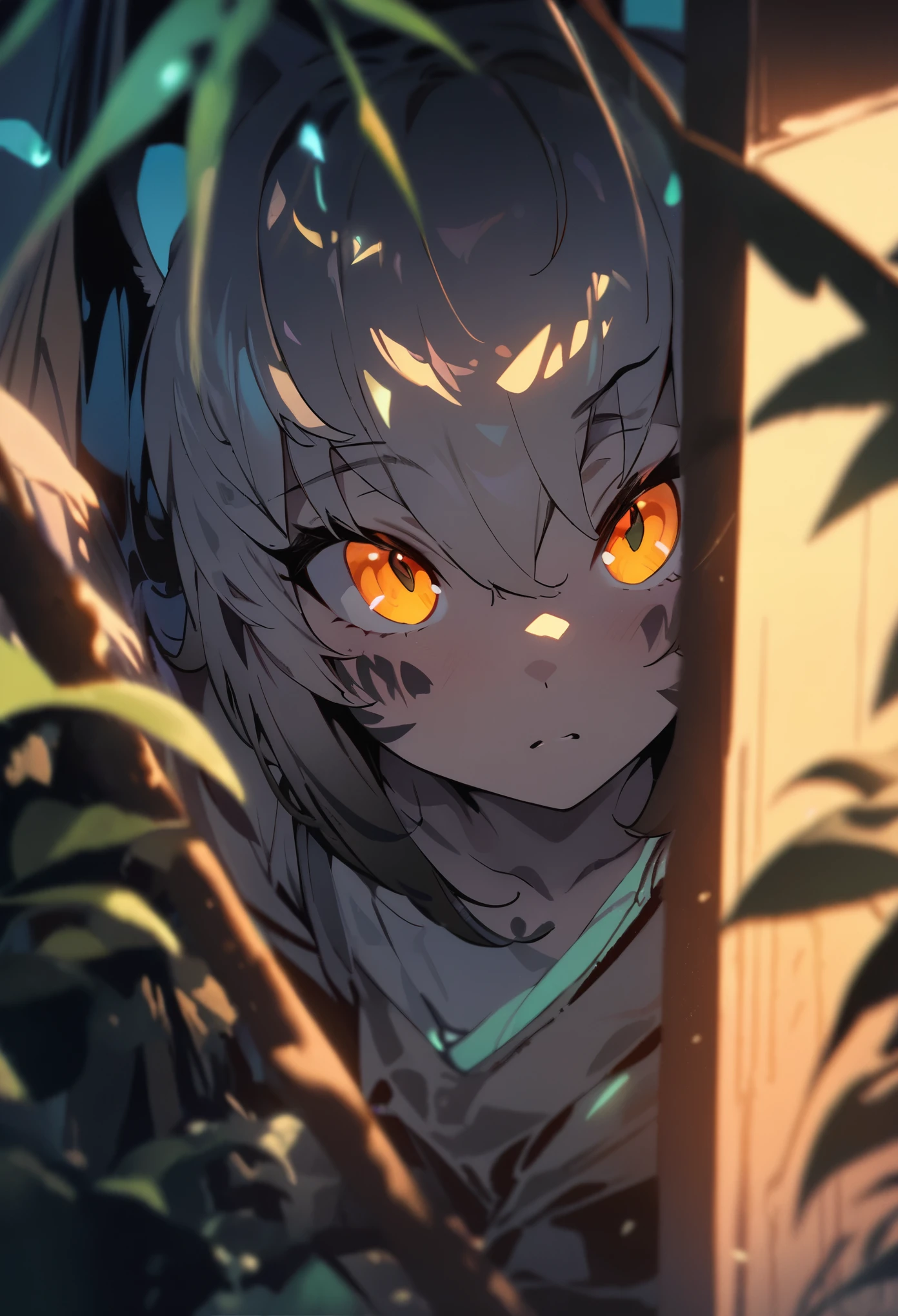 cover page, highres, top quality, best quality, paid reward available, unparalleled masterpiece, perfect artwork, absurdres, High-quality illustrations, super high resolution, detailed background, perfect anatomy (Walking through the firefly-filled jungle at night)(1boy, kemono, furry)(Attention to detail:1 1)high quality, Browsing Caution, Beautiful Eyes(detailed face and eyes)Sharp focus, Contrast lighting, Crazy Details, Soft lighting, high quality, Film Grain((dramatic))epic, One scene of movie,