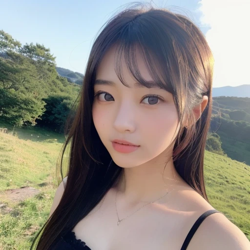 (highest quality, Realistic photos, Raw photo, 16k), (((A beautiful Japanese girl who will charm you,))) ((She is very attractive、In the middle of a beautiful landscape, I send my best love to you., Staring at me with a loving gaze, I will express my emotions with all my heart to captivate you.,)) (((The best moments to charm you,)))