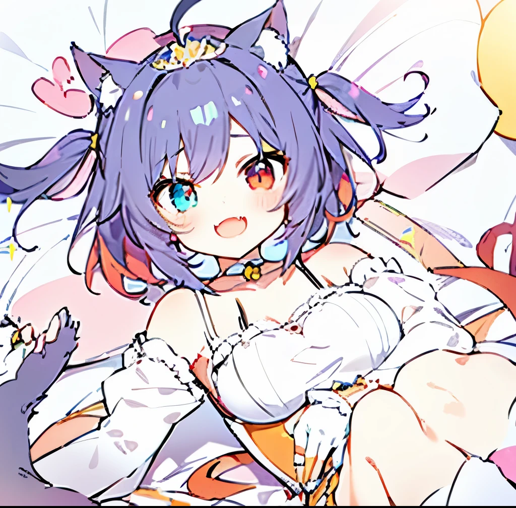 Anime girl in bikini，Has cat ears and tail, Very beautiful anime cat girl, beautiful anime catgirl, Guviz, azur lane style, nightcore, ahri, author：Shitao, White Cat Girl, [ 4 K digital art ]!!, seductive anime girls, A scene from the《azur lane》videogame，vertical screen