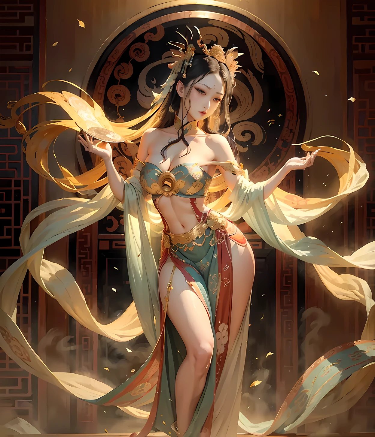 Anime girl in bikini with hanfu standing in front of forest, badass anime 8 k, Anime style 8 K, seductive anime girls, onmyoji, 8K comic wallpaper, Best anime 8k konachan wallpaper, 8k anime wallpapers, Guweiz in Pixiv ArtStation, Guwiz, Onmyoji detailed art