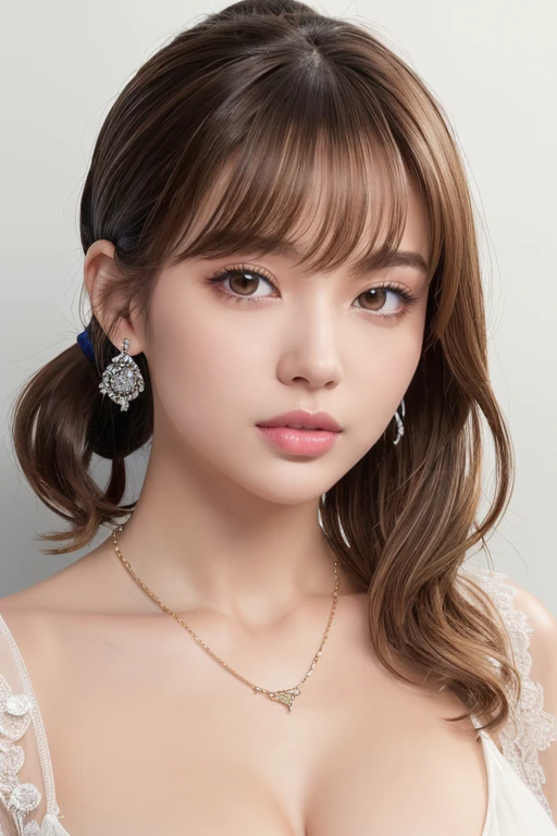 Very detailed、masterpiece、highest quality、Ultra-high resolution energy A、8K High Resolution、Transparency that looks great in photos、Detailed eyes、Gradation、Perfect anatomical figure , Nikon Z9 80mm Lens, Beautiful posture、yes、Browsing Caution、Thin eyebrows、Detailed eyes、Detailed nose、Mouth Details、Fine ears、Golden ratio face、(Waiting for a kiss)、(Curvaceous)、(Ideal ratio)、High definition eyes and feet、Long neck、eyelash、(((Natural soft light、Eye highlights)))、(Realistic:1.4), Shadow、(Best image quality:1.0), (超A high resolution:1.0), 8k, RAW Photos, (masterpiece:0.2), Curvaceous、(seductive pose:1.5)、When the light hits your face, that'that'that'that'It's getting brighter、Geometric background:1.3、dark、avert your eyes、BREAK (A loose, sheer white camisole:1.4)、highest quality、Very detailed、High quality details、(Big Breasts:1.8)、break (plump lower lip:1.4)、break (Pink Lips:1.5)、(ponytail、short hair、luxury diamond necklace:1.8)