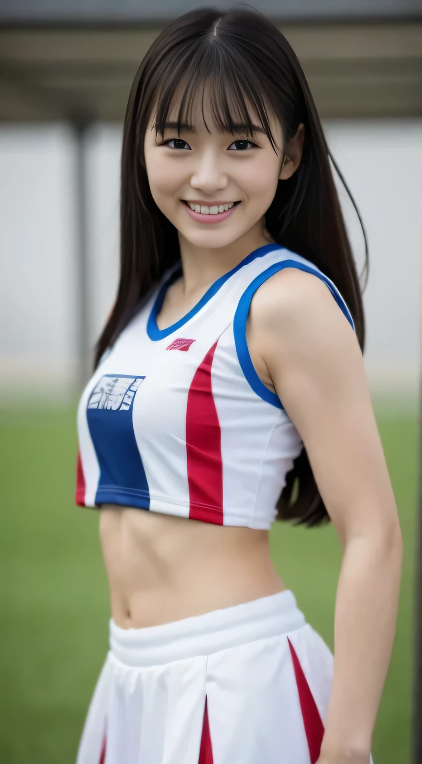 Very cute Japanese female cheerleaders in the school gym,20-year-old,penetrate the whole body,RAW Photos,woman&#39;moving,highest quality,Realistic, photo-Realistic, highest quality ,masterpiece,Very delicate and beautiful,very Realistic,Very detailed,2k wallpaper, wonderful, finely, 8k wallpaper,Large file size , Very detailed, High resolution, Very detailed,Realistic, 8k, 超High resolution, highest quality, 超High resolution, (Realistic:1.4), High-quality texture,Age 25、smile、Semi-long hair、Soccer uniforms、Photo-like texture,Realistic skin texture、High resolution、4K、Semi-long hair、smile、cute,Japanese woman、Detail up、