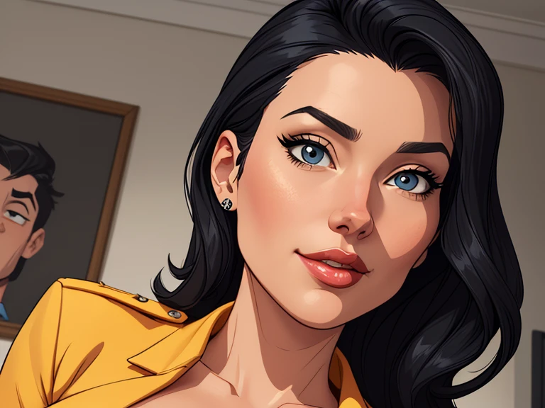 estilo de desenho animado:1.2), Monica Bellucci Mulher brasileira desenho ART Artline mulher fundo branco Imagem cartoon de uma mulher , roupas sensuais , garota super valente destemida , cartoon style illustration, estilo de arte dos desenhos animados, estilo de arte dos desenhos animados, digital illustration style, design de personagens altamente detalhado, arte digital detalhada fofa, City fan art, design de personagem retrato, beautiful digital illustration, retrato de alta qualidade, arte em quadrinhos, retrato do design do personagem, white background Busty without clothes and medium breasts cartoon style female character dressed in Fallout 4 uniform Monica Bellucci