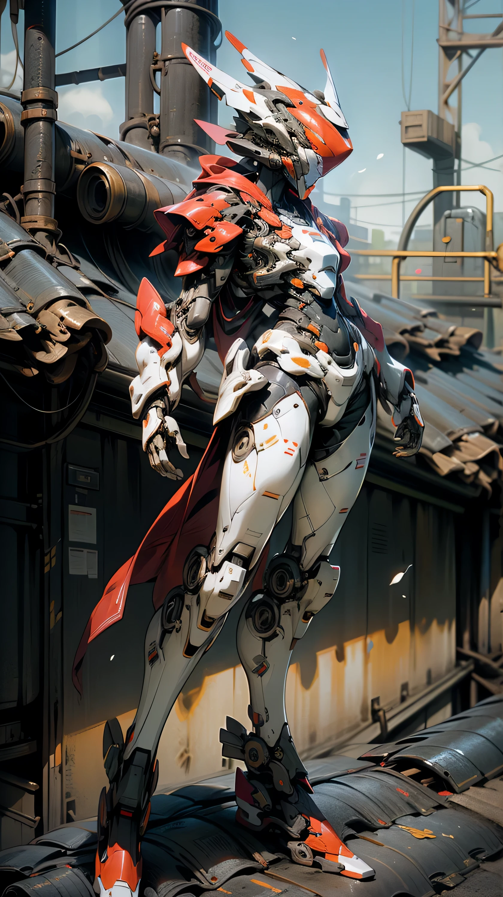 ((1Woman:1)),,SMALL BREAST,((SIDE-VIEW:1)),((ON-TOP-OF-A-ROOFTOP:1)),((CLOSE-VIEW:1)),((mecha-suit:1)),(UTRA-DETAILED:1),(CINEMATIC:1),(HIGH-RES:1.2),((woman-body)),((fullbody:1)),((high-quality:1)),((standing:1))