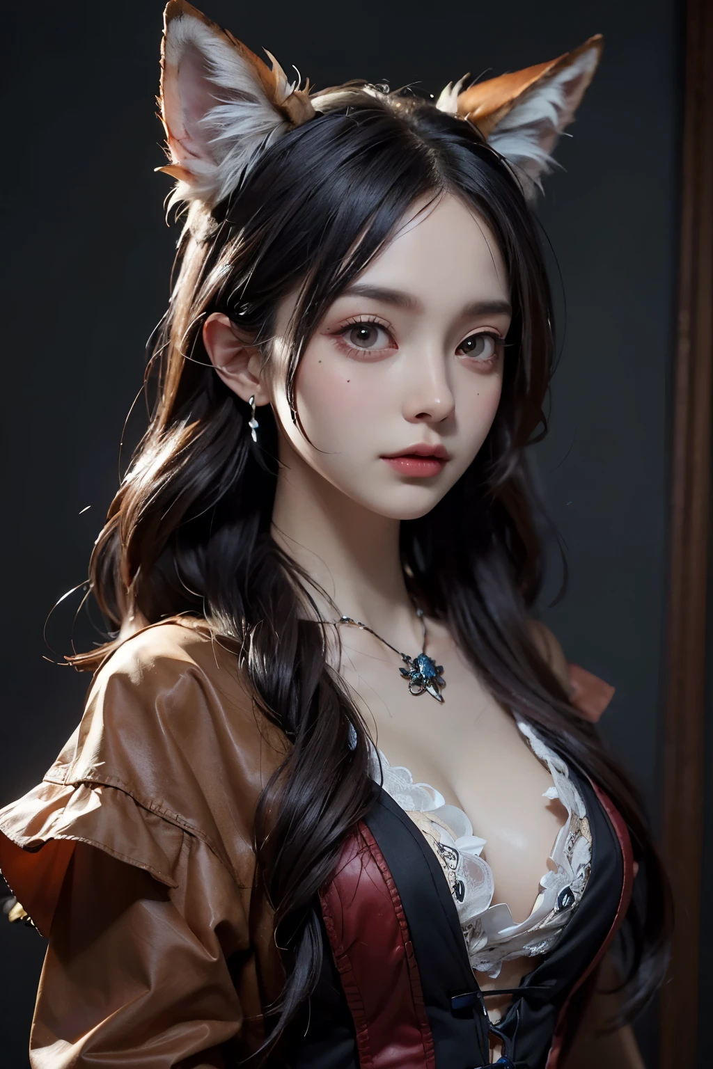 ((best quality)), ((masterpiece)), (detailed), clever furry fox in a gothic age