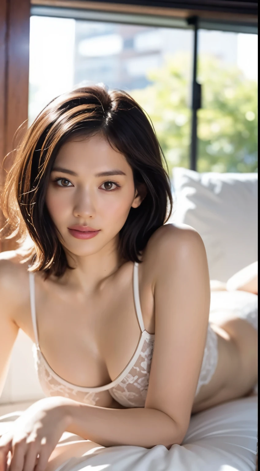 Very detailedな CG Unity 8k 壁紙, highest quality, Very detailed, Tabletop, Realistic, photo-Realistic, Very detailedなかわいい女の子, Age 25, ,, Completely naked、Seduce、Sexy pose、 ,Big Breasts,Jessica Alba lookalike