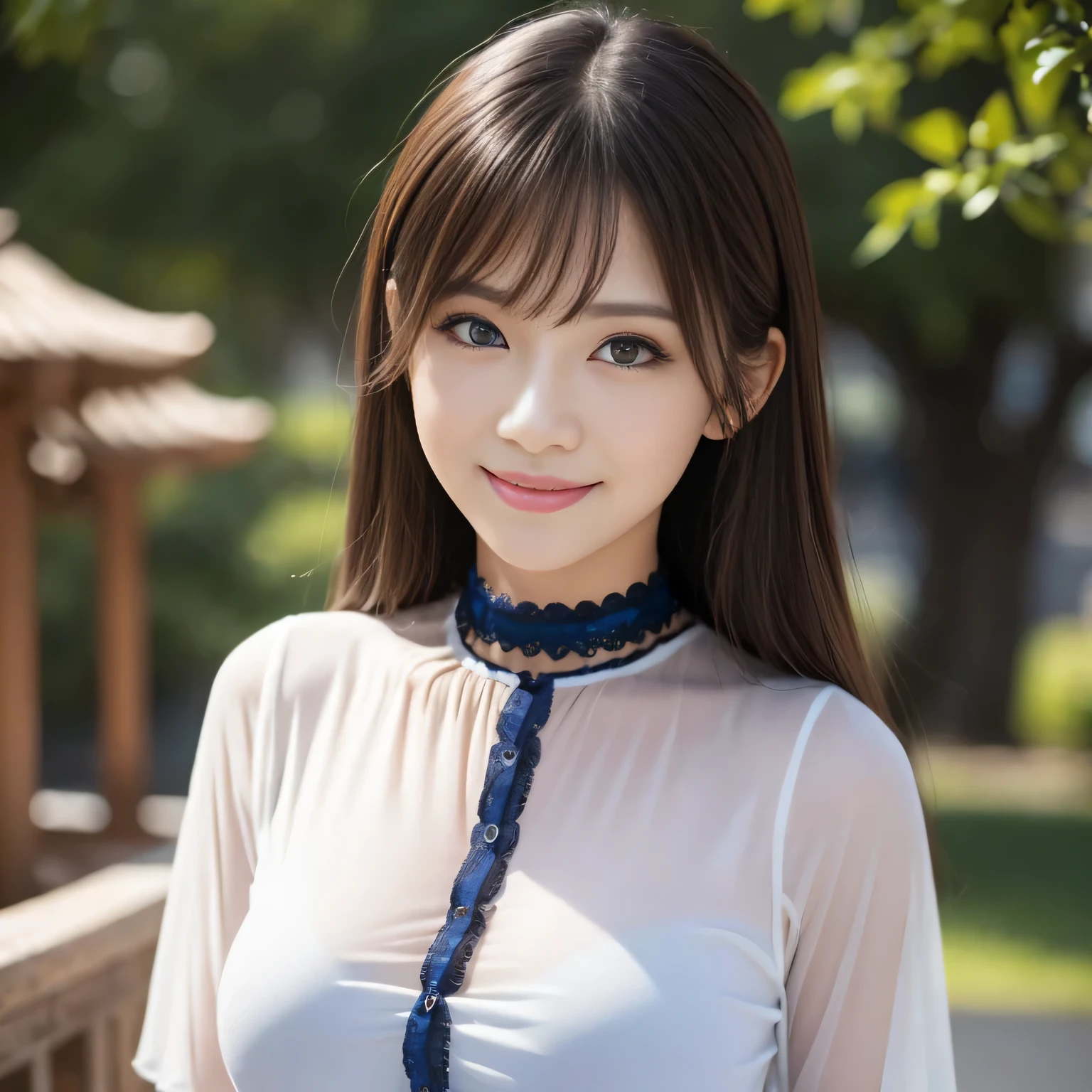 Group photo, Group photo, Very beautiful women, Highly detailed eyes, Highly detailed face, Sexy and highly detailed lips, Super detailed everything, Attractive woman, ((Black Choker, blue eyes, Very long eyelashes, bangs, Big Breasts, smile)), highest quality, masterpiece, ((Slim face)), Japanese actress, servant, ((High nose)), ((Tight shirt、See-through shirt)), Happy atmosphere, Fun smile, table、Bright lighting、White skin、palace