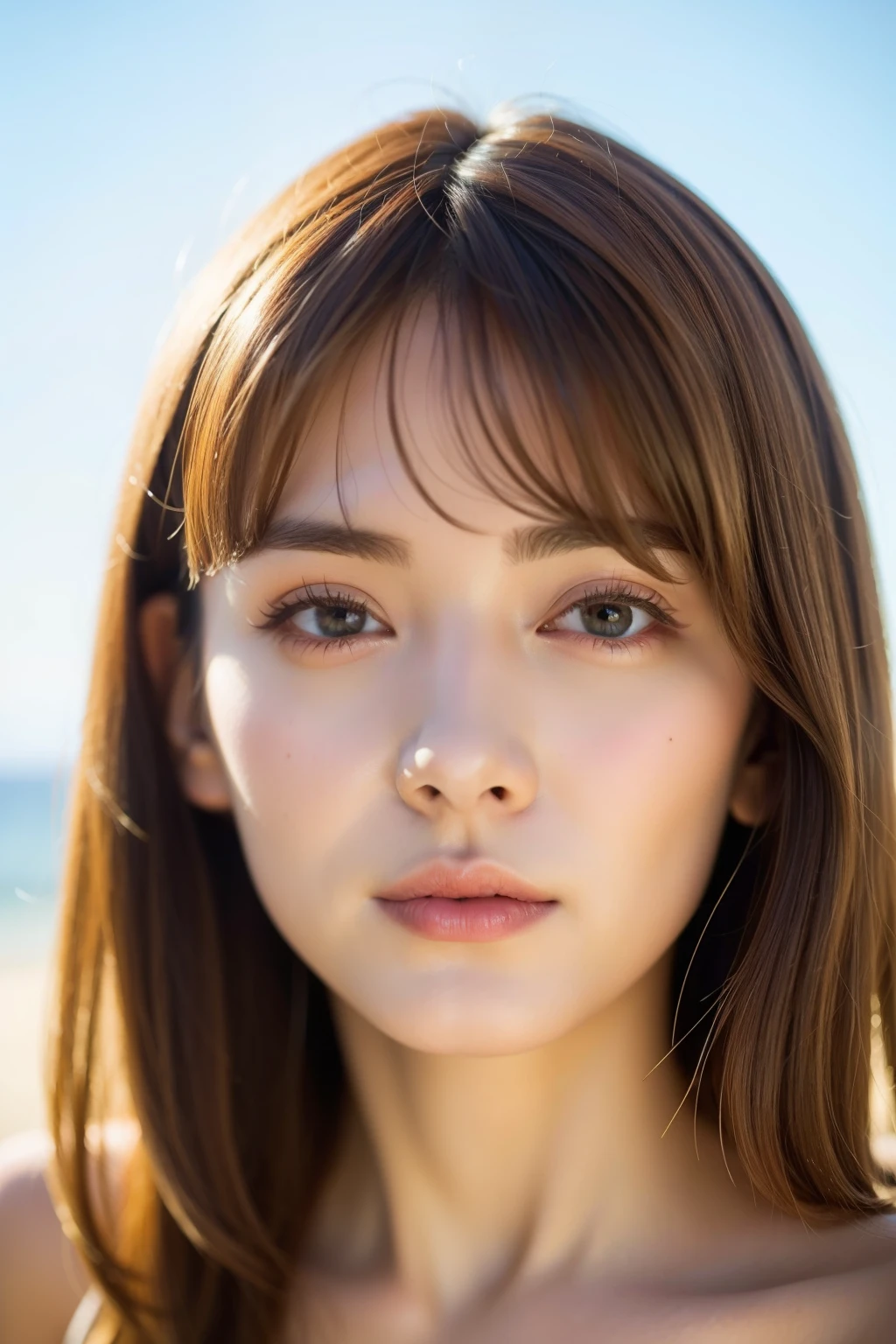 Close up photo of a girl、Brown hair,
Highest Quality、realisitic、Photorealsitic、(intricate detailes:1.2)、(delicate detail)、(ciinematic light、best quality backlight)、Clear Line、sharp focus、Lifelike face、Detailed face
Unity 8K Wallpapers、high resolution、(Photorealsitic:1.4)、full body Esbian、(seaside)、(naked)、(full body Esbian)、the pose、Will
